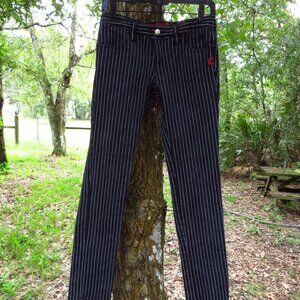 Tripp NYC Black and white striped Jeans Low Rise Skinny Leg Size 7